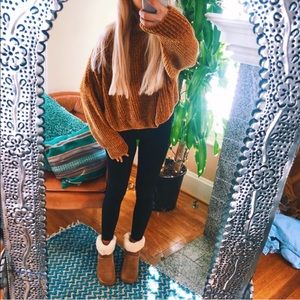 chenille orange sunny chunky sweater ☀️